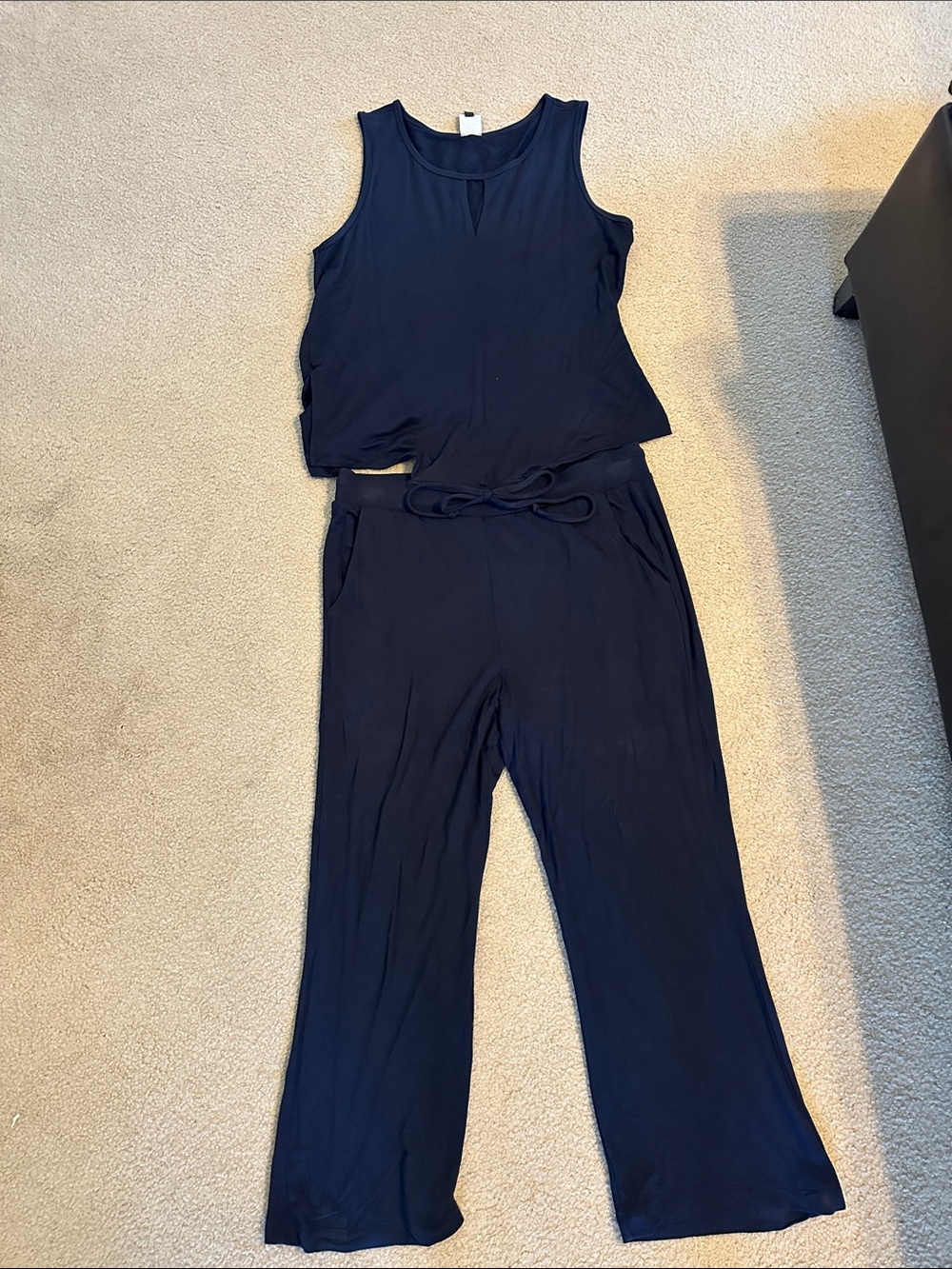Cabi Women's Navy Sleeveless Jumpsuit with Tie Waist